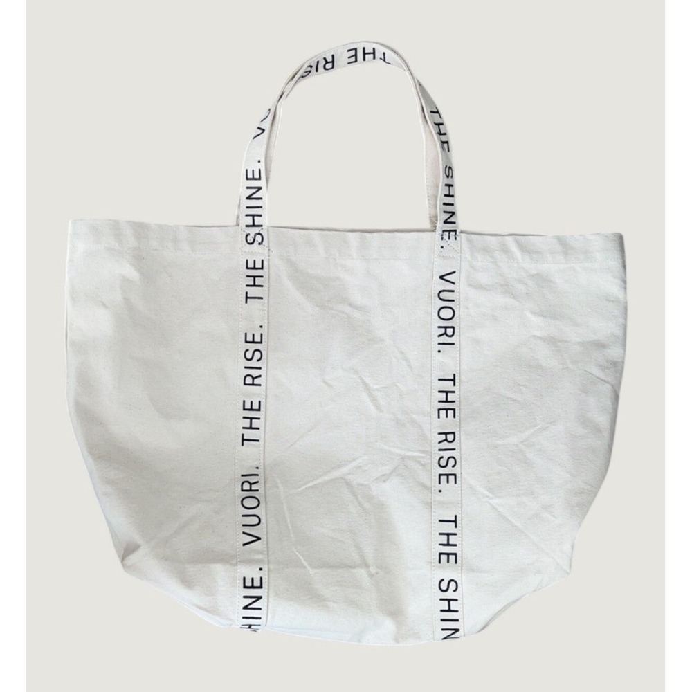 VUORI The Rise The Shine Natural/Cream Canvas Oversize Tote Bag‎ - Picture 3 of 6